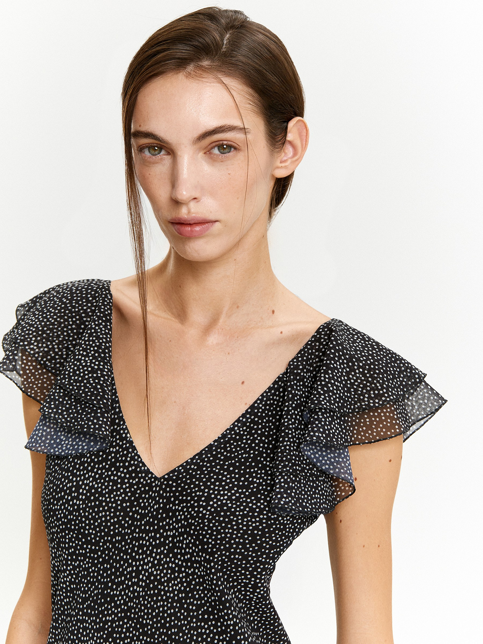 Платье приталенное с принтом